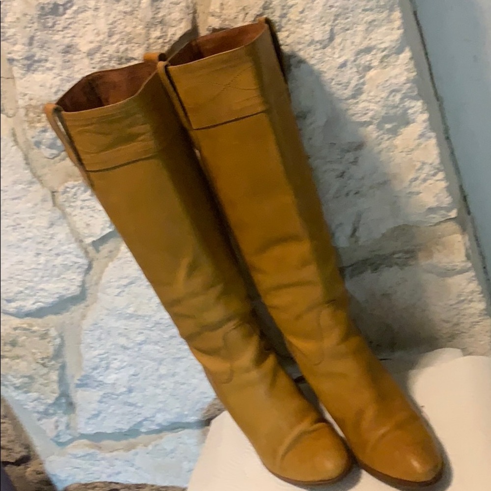 JCrew knee high 3 inch heeled BOOTS
